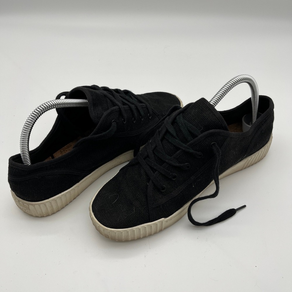 Vince Womens Black Canvas Low Top‎ Sneakers Cork Insole Size 8.5 US 38.5 EU